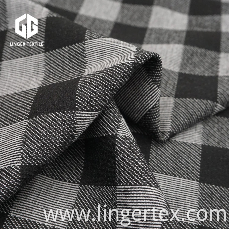 Check Design Classic Jacquard Interlock Cotton Fabric for Fashion